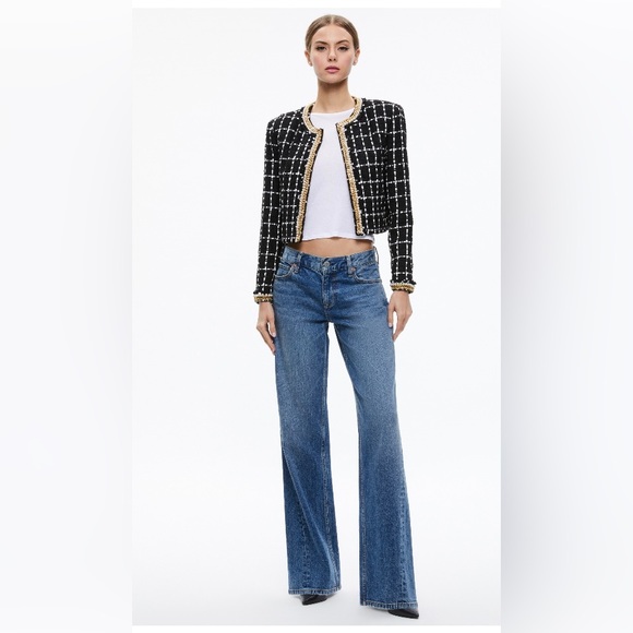 Alice + Olivia Sabina Threaded Windowpane Jacket - Picture 2 of 14